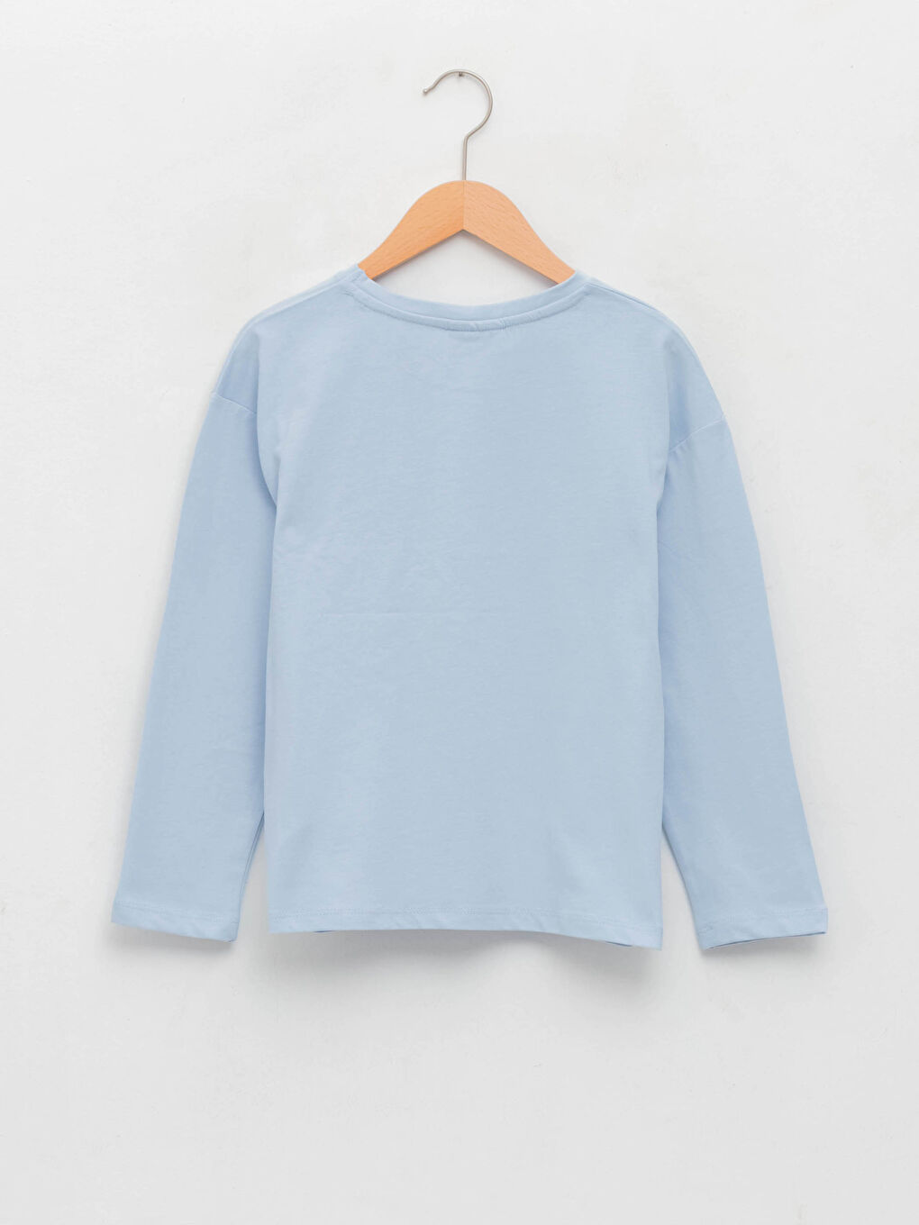 Crew Neck Printed Long Sleeve Girls' T-Shirt-1