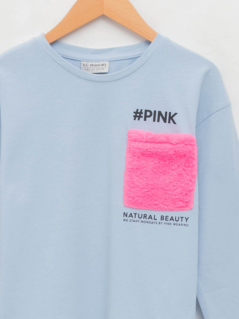 Crew Neck Printed Long Sleeve Girls' T-Shirt-2