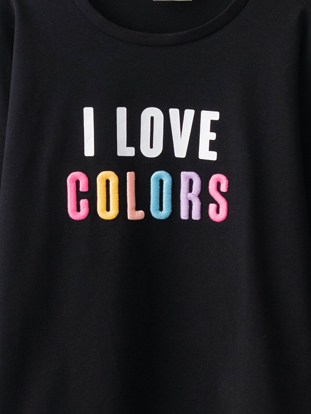 LCW Kids Crew Neck Printed Long Sleeve Cotton Girl T-shirt -W1AU62Z4-CVL