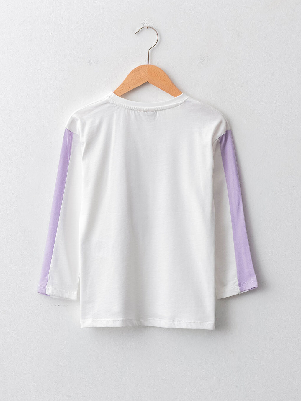 Crew Neck Printed Long Sleeve Cotton Girl T-shirt-1