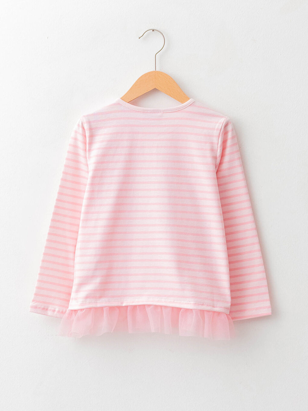 Crew Neck Printed Long Sleeve Girls' T-Shirt-1