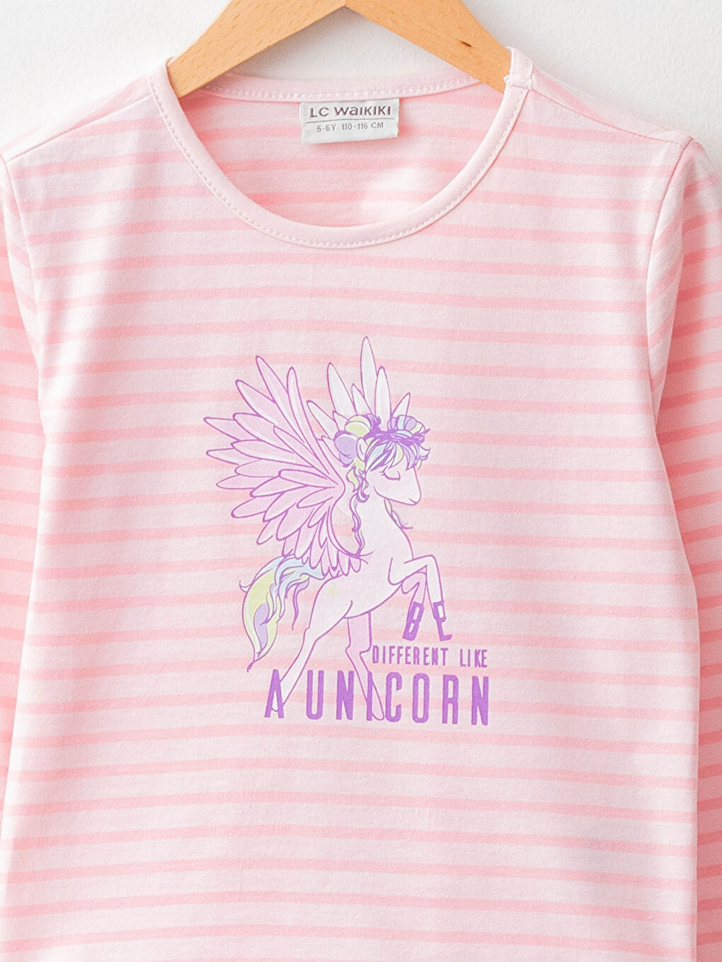 Crew Neck Printed Long Sleeve Girls' T-Shirt-2