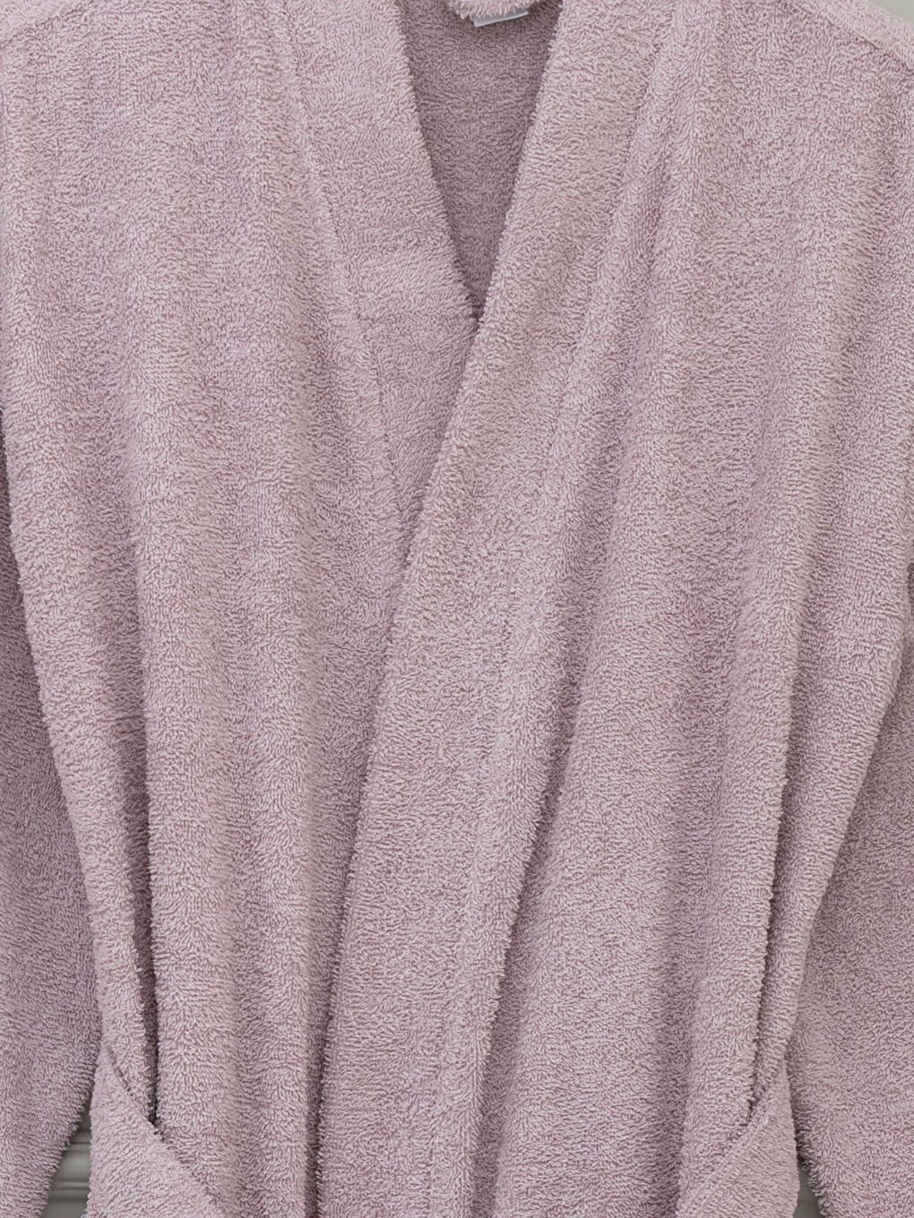 Pembe Düz Şal Yaka Kadın Bornoz-1