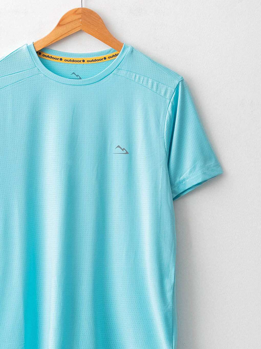 Turkuaz Bisiklet Yaka Kısa Kollu Erkek Tişört-7