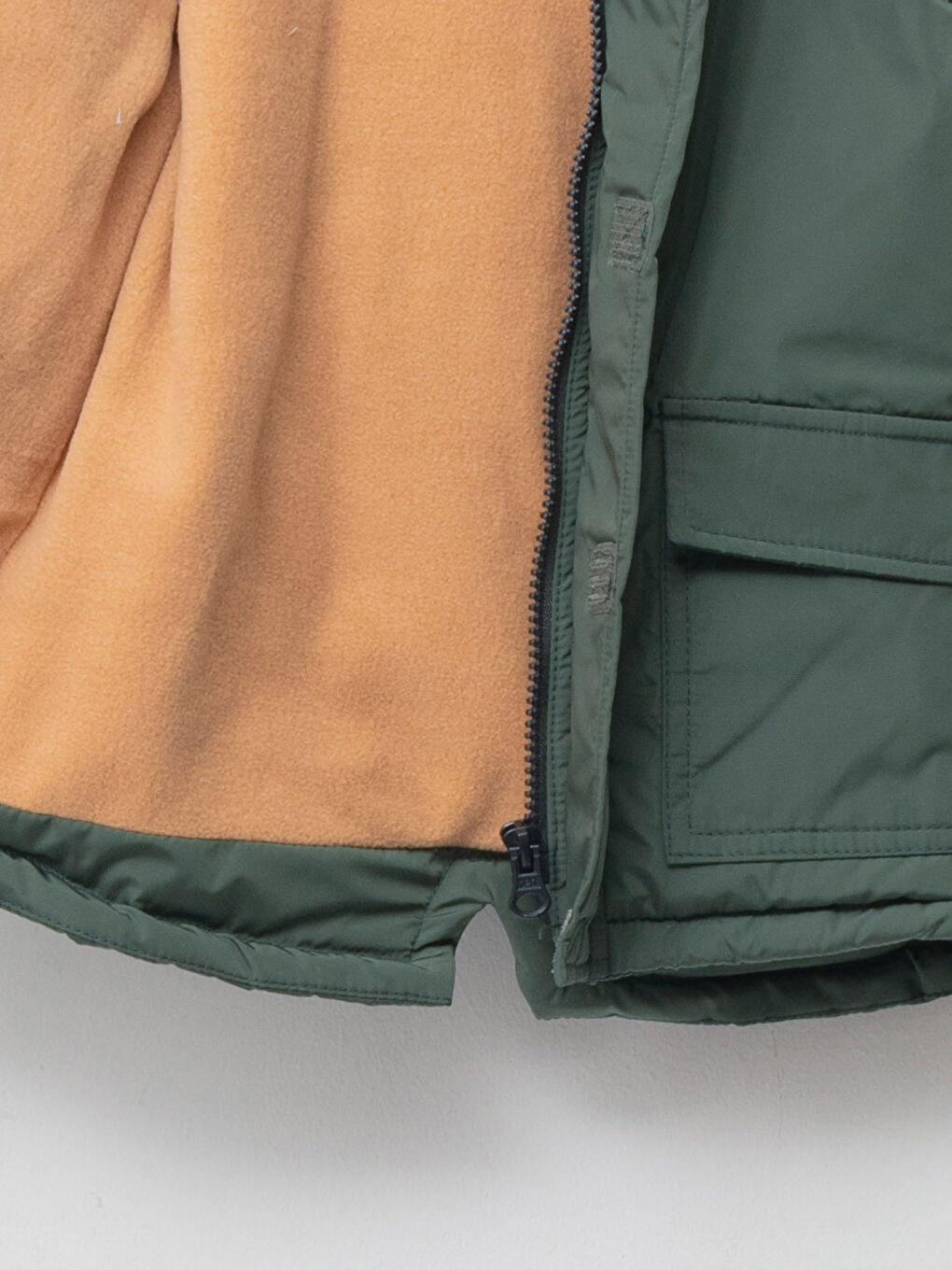 Yeşil Kapüşonlu Basic Uzun Kollu Erkek Bebek Kaban-2