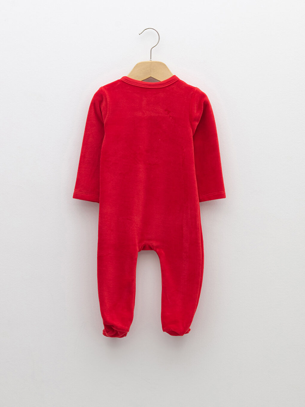 LCW baby Crew Neck Long Sleeve Christmas Themed Velvet Baby Boy Rompers -W1AY38Z1-HJY