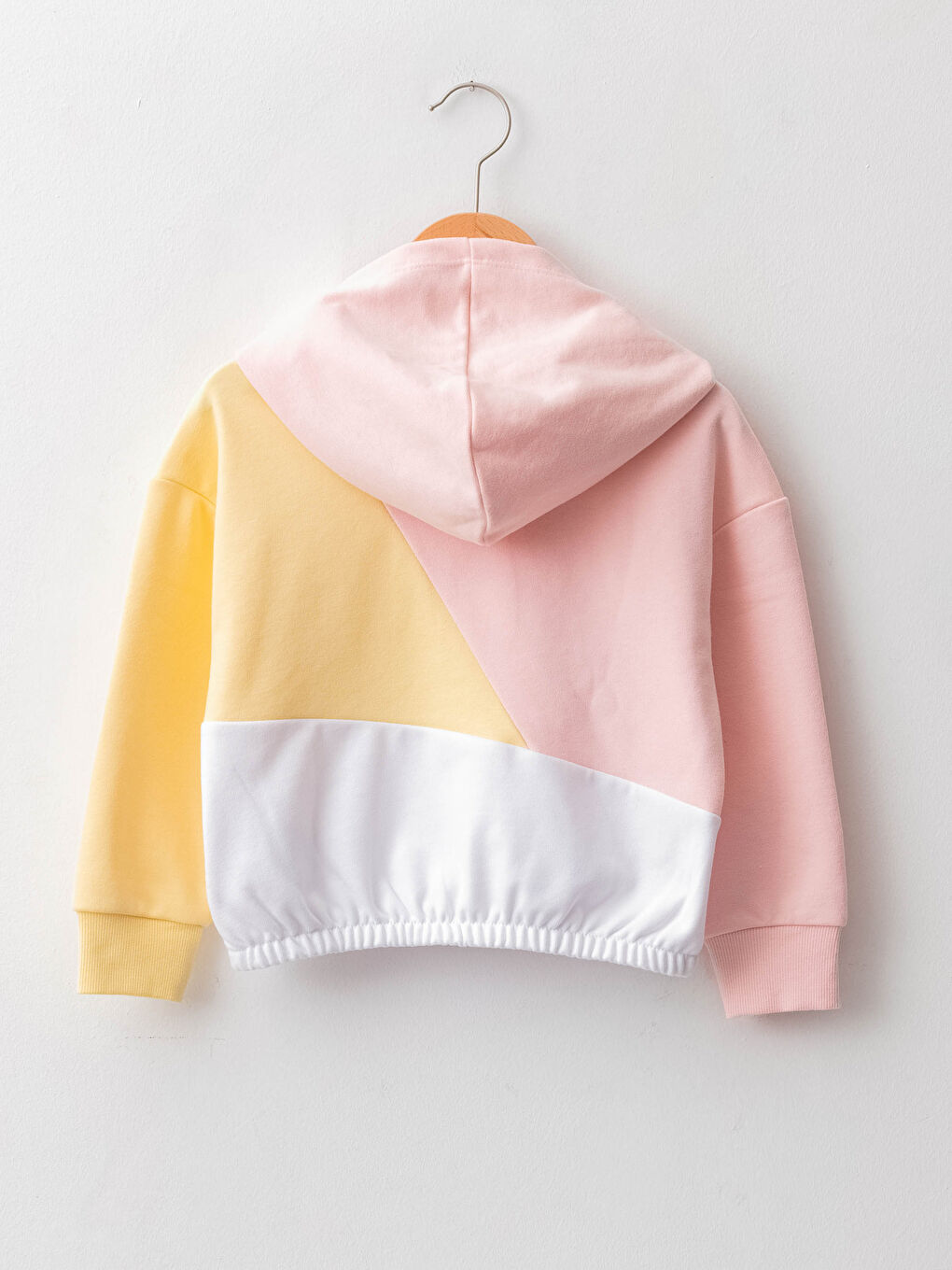 LCW Kids Kapüşonlu Renk Bloklu Uzun Kollu Kız Çocuk Sweatshirt -W1BA25Z4-FUT