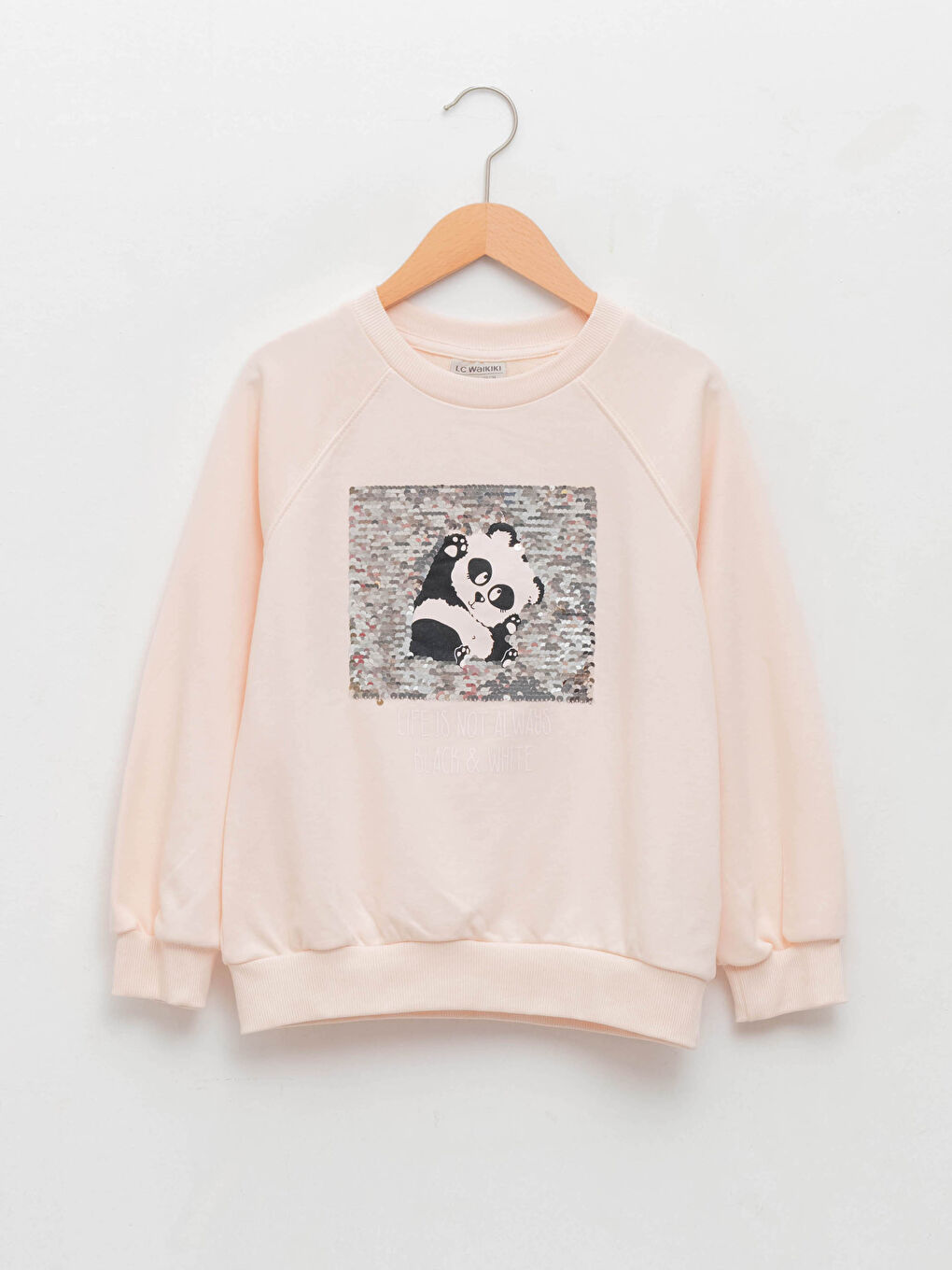 Қыздарға арналған ұзын жеңді дөңгелек жағалы принтті кестеленген свитшот-1