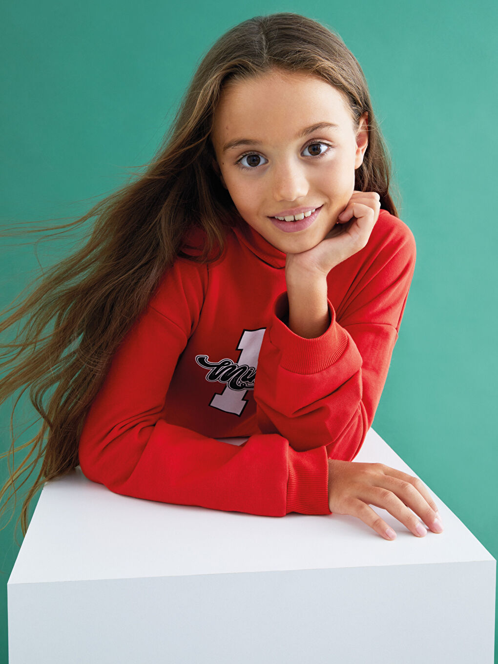 Толстовка с капюшоном, с принтом, с длинным рукавом, для девочек-3