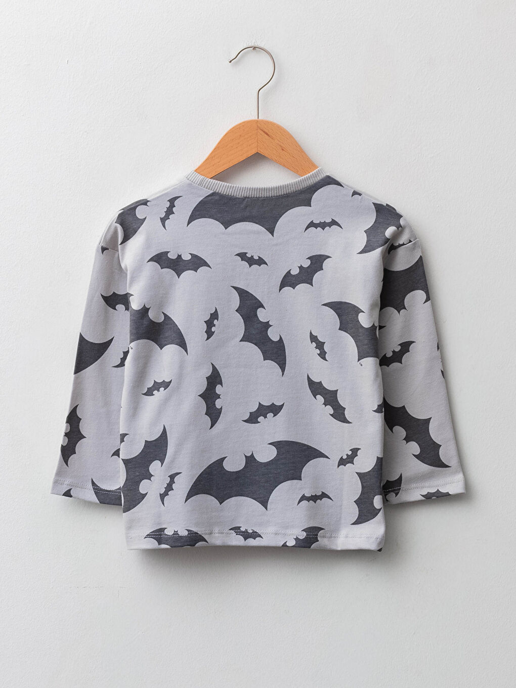 Crew Neck Long Sleeve Batman Printed Cotton Baby Boy T-Shirt-1