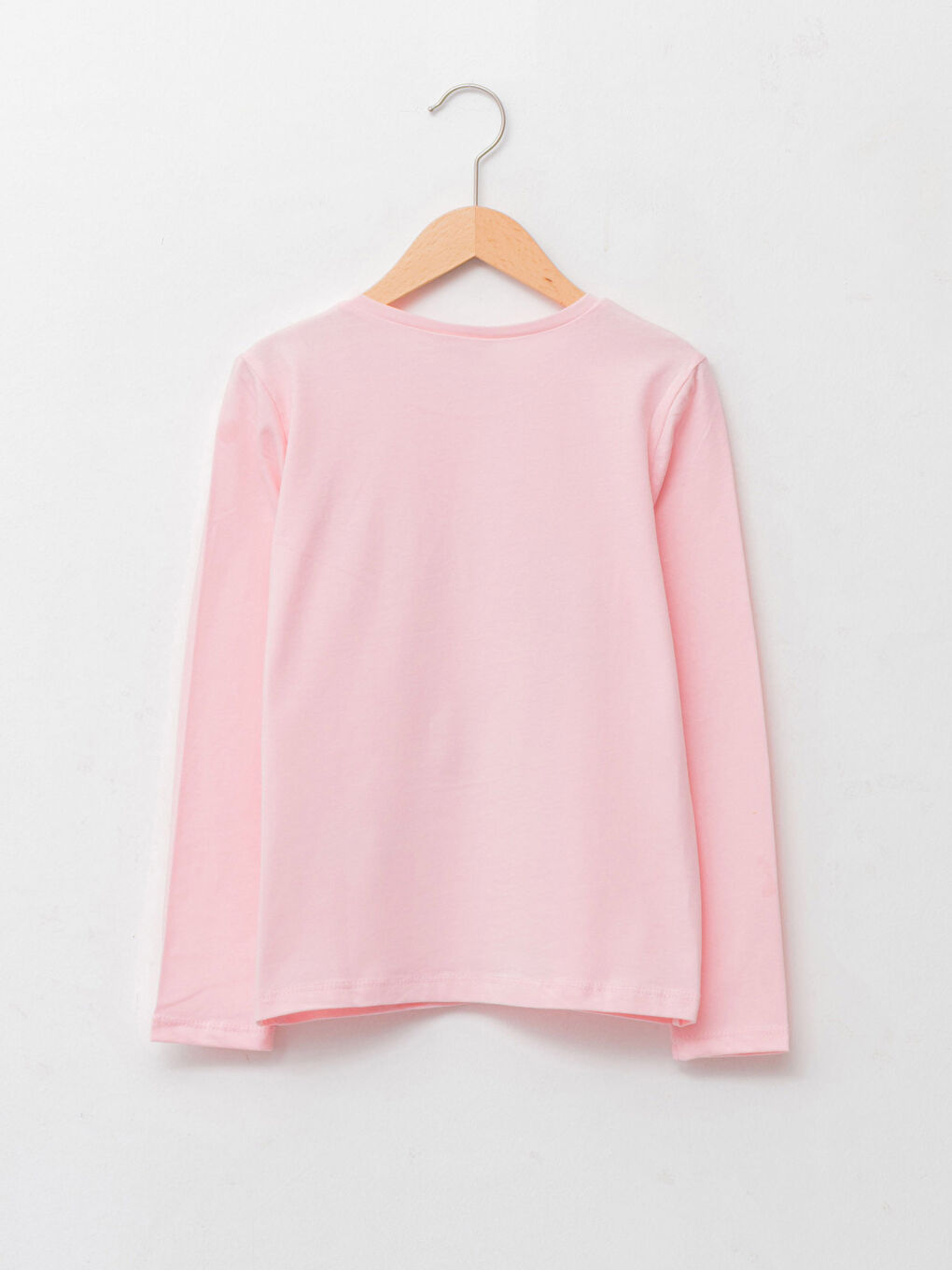 Crew Neck Printed Long Sleeve Cotton Girl T-shirt-1