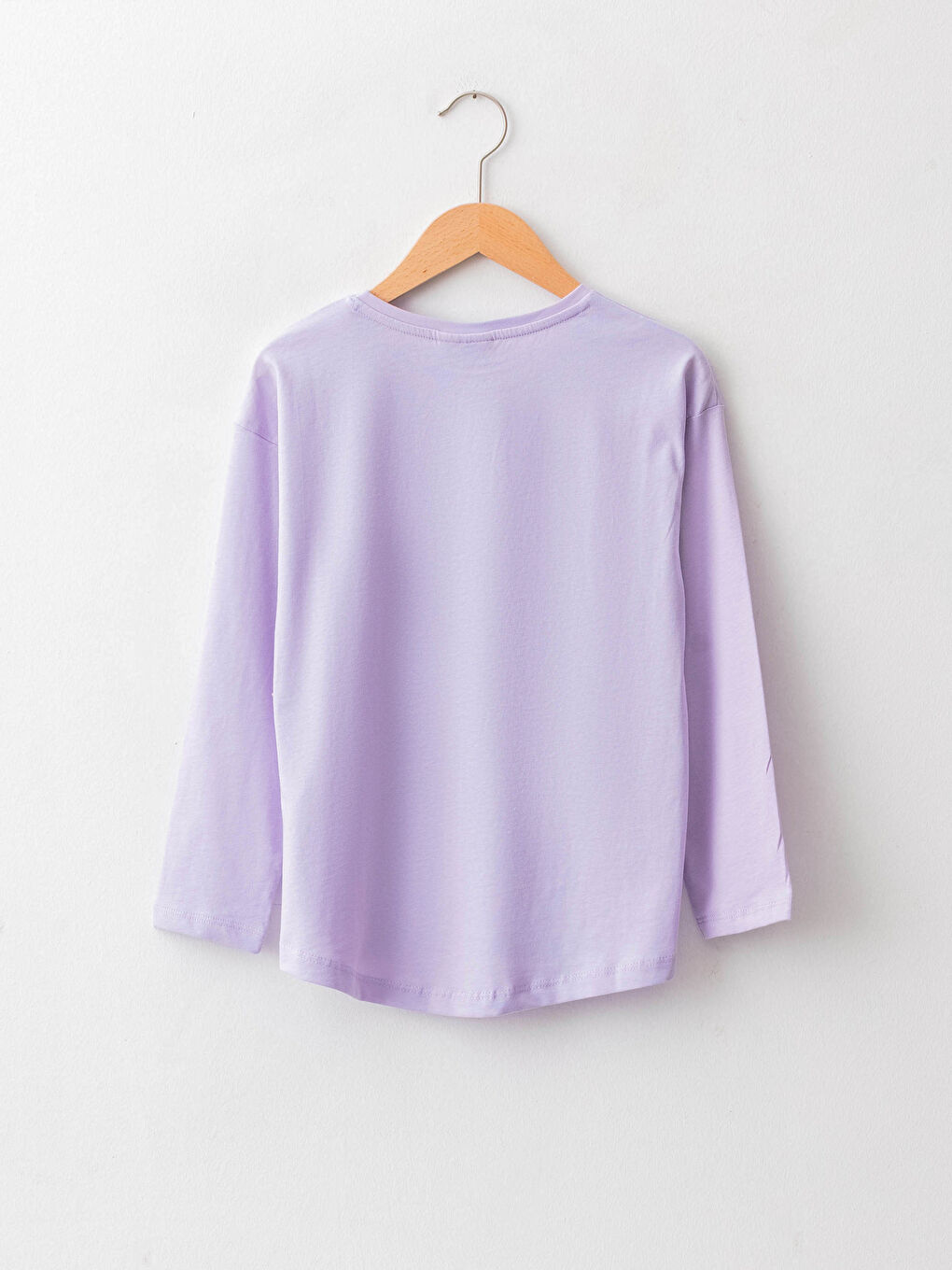 LCW Kids Crew Neck Embroidery Detailed Long Sleeve Cotton Girl T-shirt -W1BB55Z4-G0W