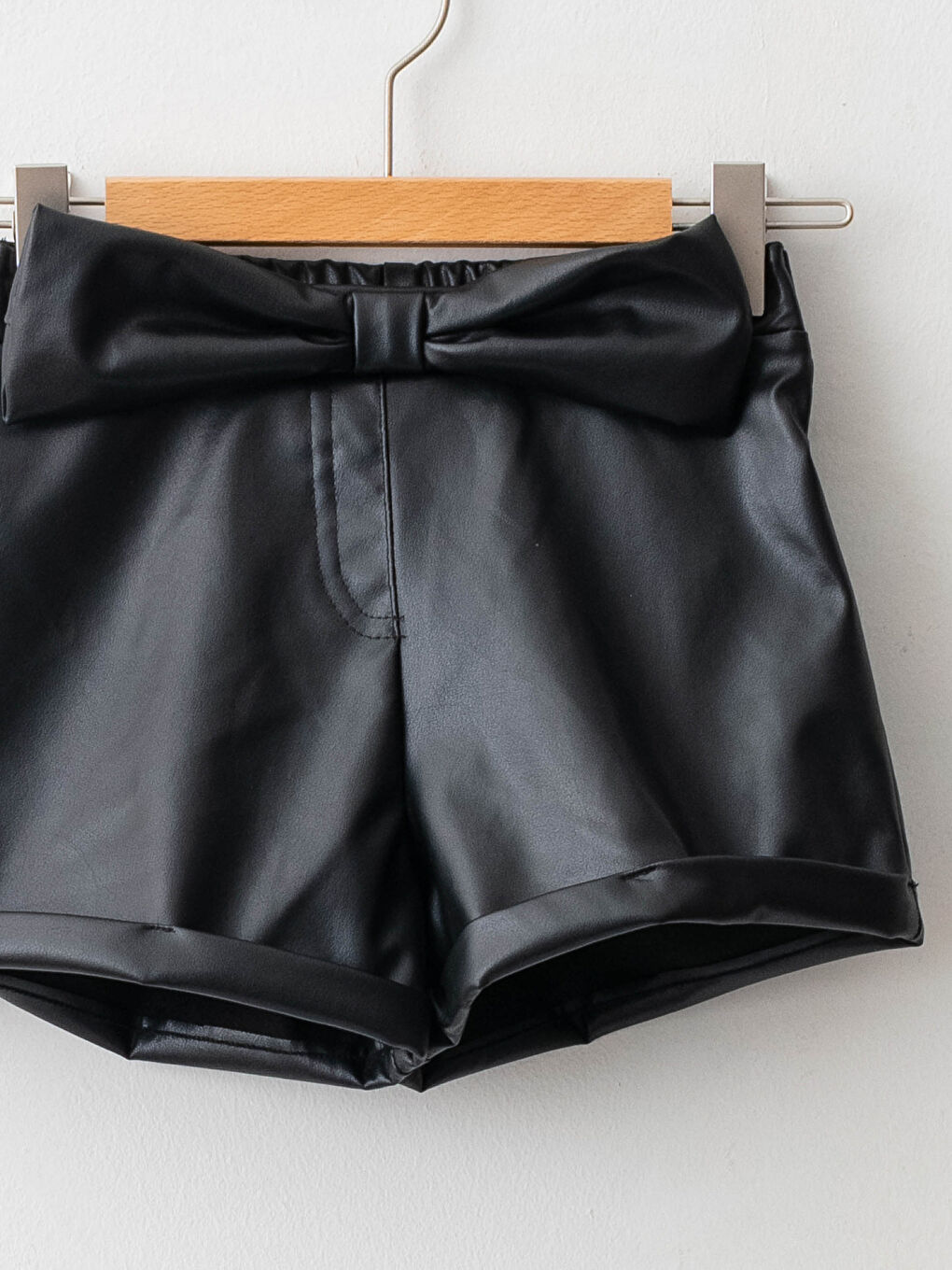 Shorts et Collants en Similicuir Bébé Fille à Taille Élastique - Ensemble 2 Pièces-2