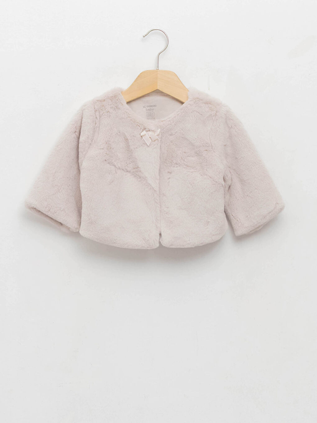 Кардиган с круглым вырезом, длинным рукавом, плюшевый, для малышек девочек-1