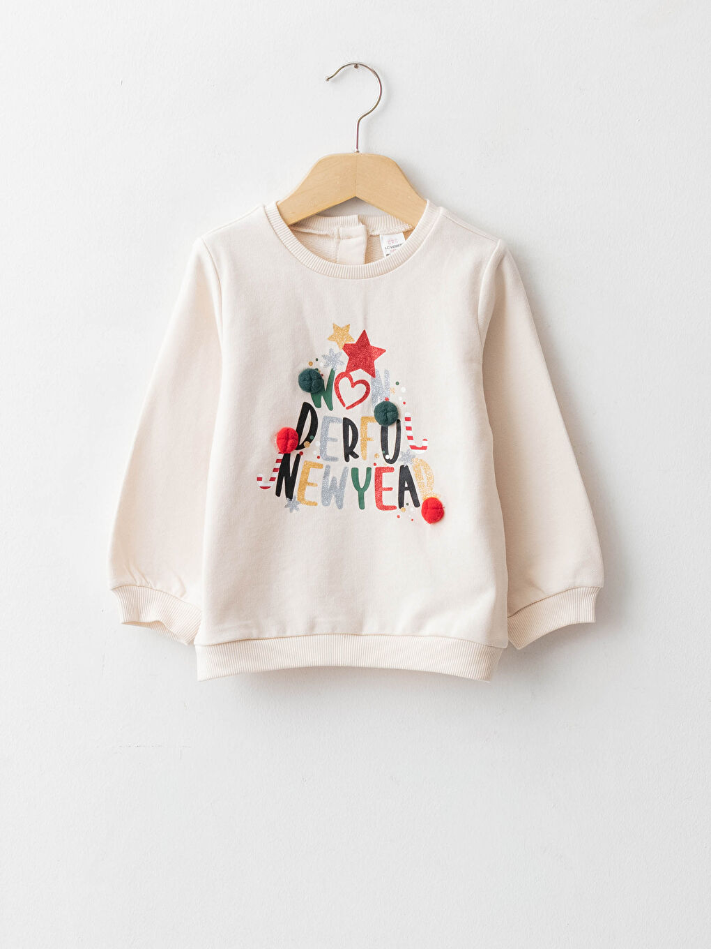 LCW baby Crew Neck Long Sleeve Printed Cotton Baby Girl Sweatshirt -W1BC20Z1-FSU