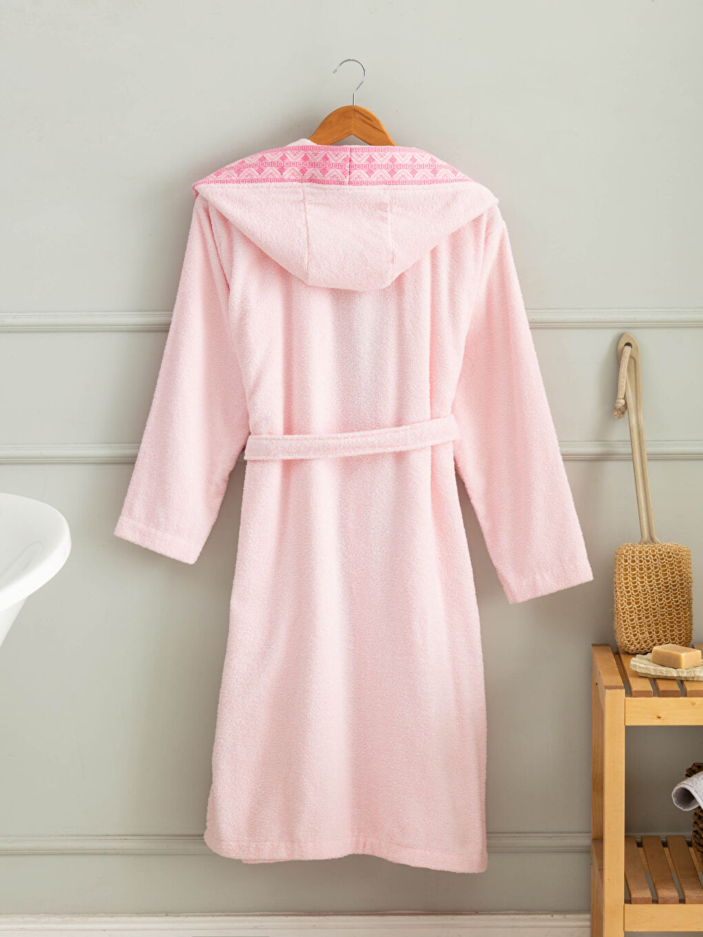 Peignoir de Bain à Capuche Imprimé pour Femmes-1