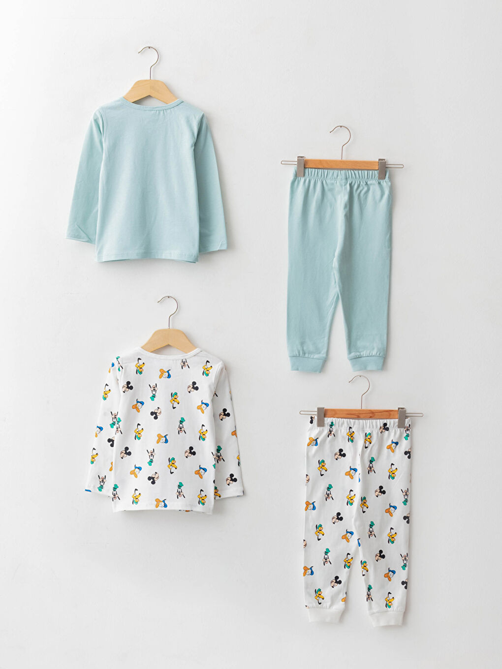 Crew Neck Long Sleeve Disney Printed Cotton Baby Boy Pajama Set-1