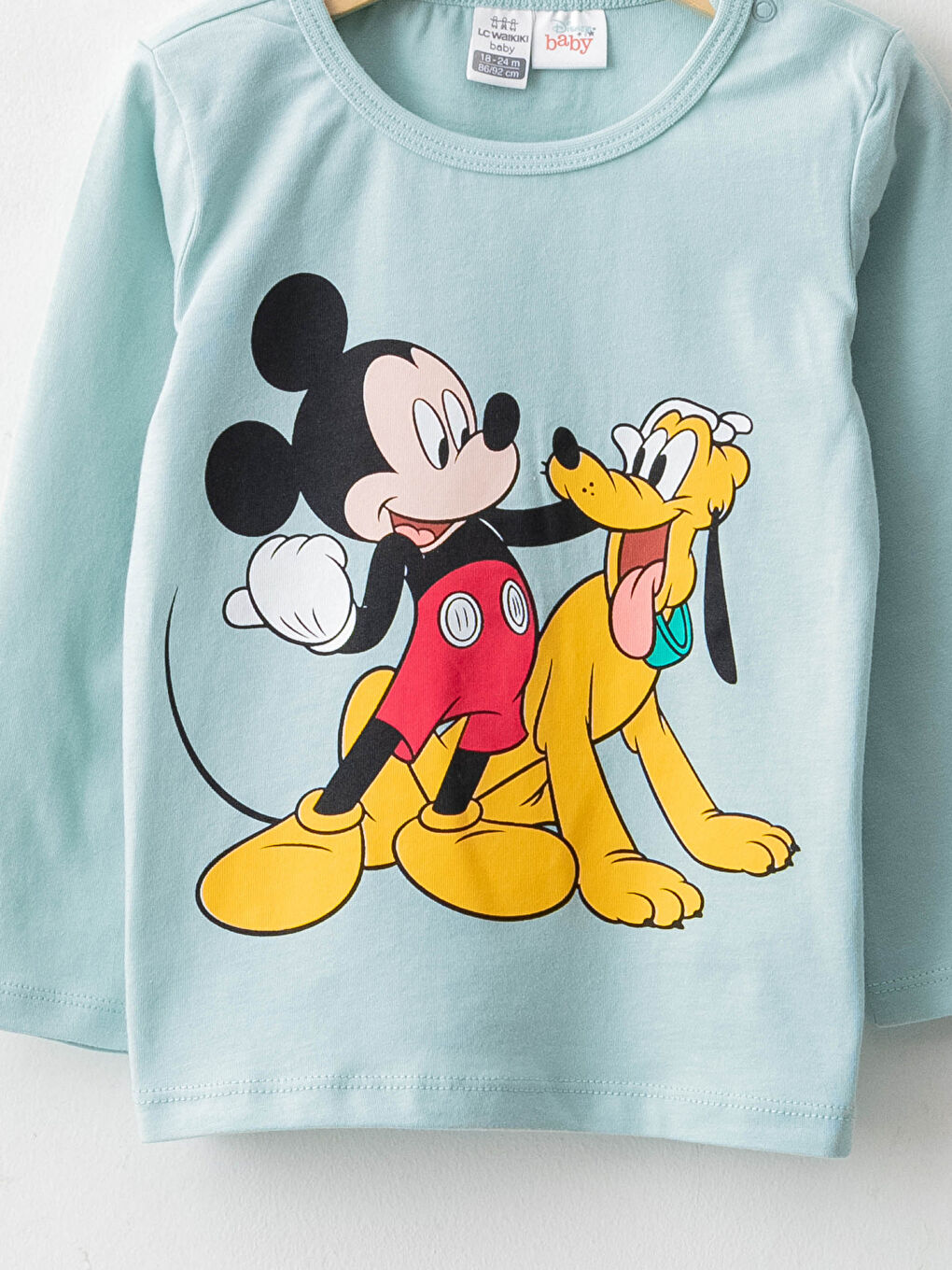 Crew Neck Long Sleeve Disney Printed Cotton Baby Boy Pajama Set-2