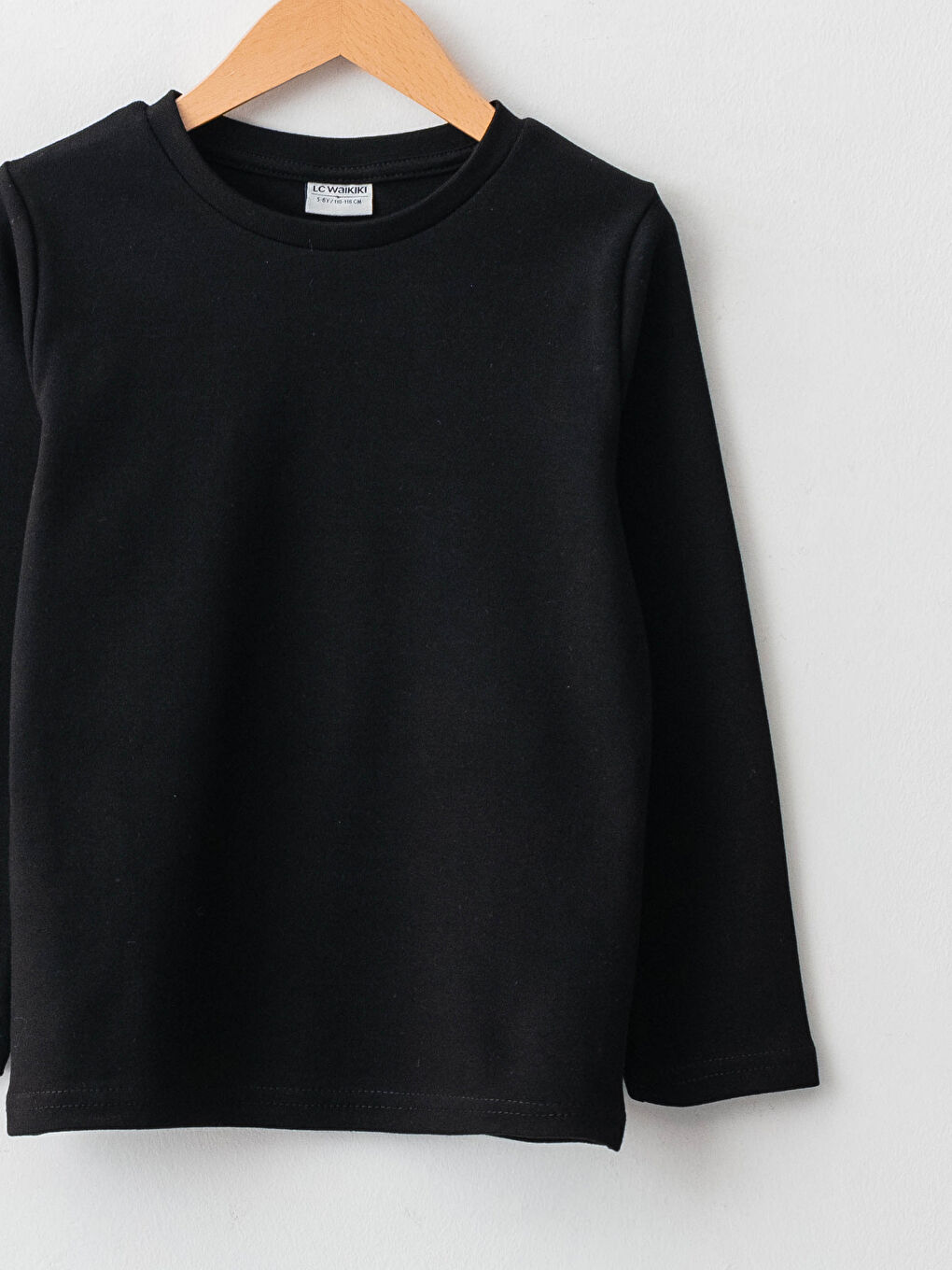 Crew Neck Basic Long Sleeve Boys' T-Shirt-2