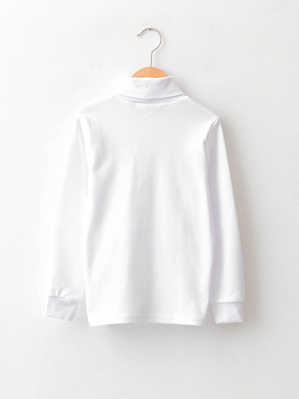 T-shirt Garçon Basique En Coton À Manches Longues Et Col Roulé-1