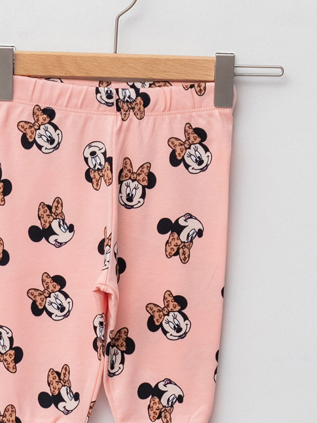 Ensemble de pyjama en coton imprimé Minnie Mouse à manches longues et col rond pour bébé fille-2