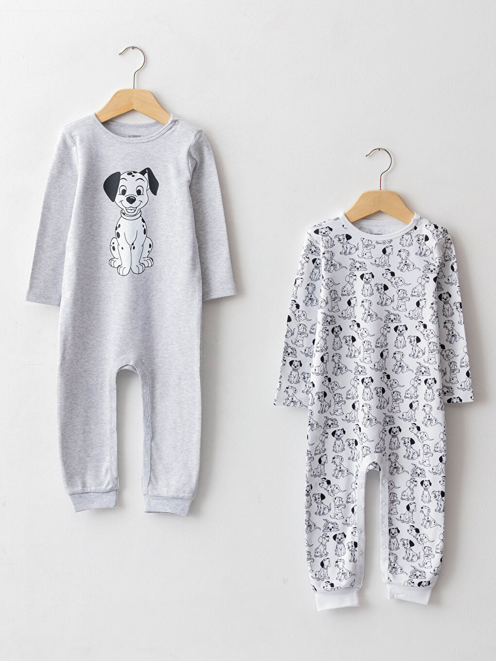 Crew Neck Long Sleeve 101 Dalmatians Printed Baby Boy Rompers 2 Pack