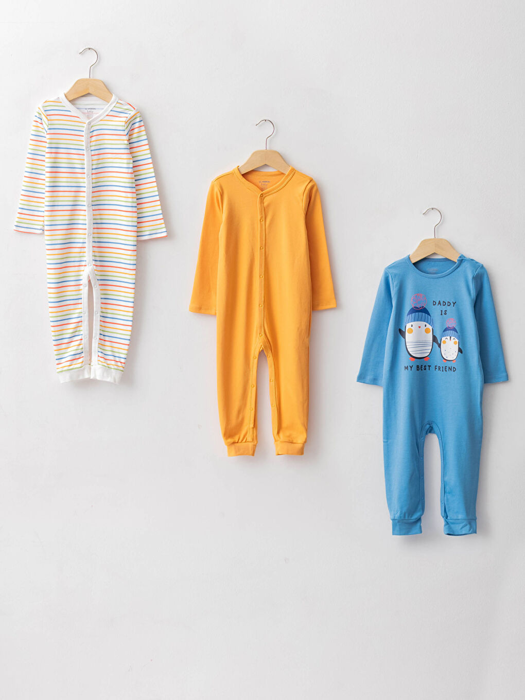 LCW baby Long Sleeve Cotton Baby Boy Rompers 3 Pcs -W1BF61Z1-JSU