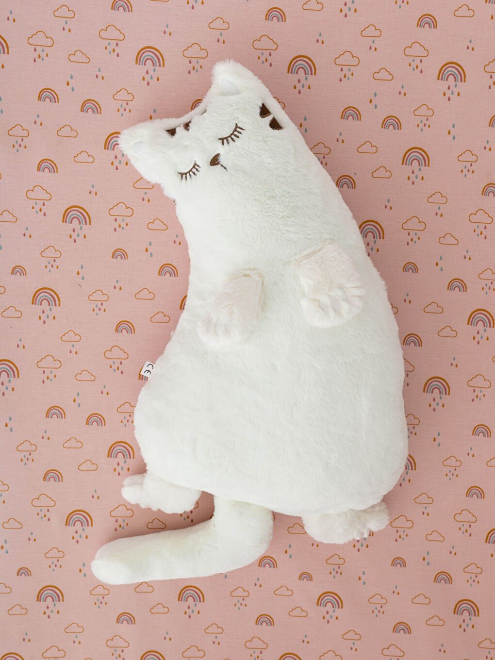 LCW HOME Embroidery Detailed Filled Plush Baby Cat Throw Pillow 18x29x58 Cm -W1BF80Z1-LQA