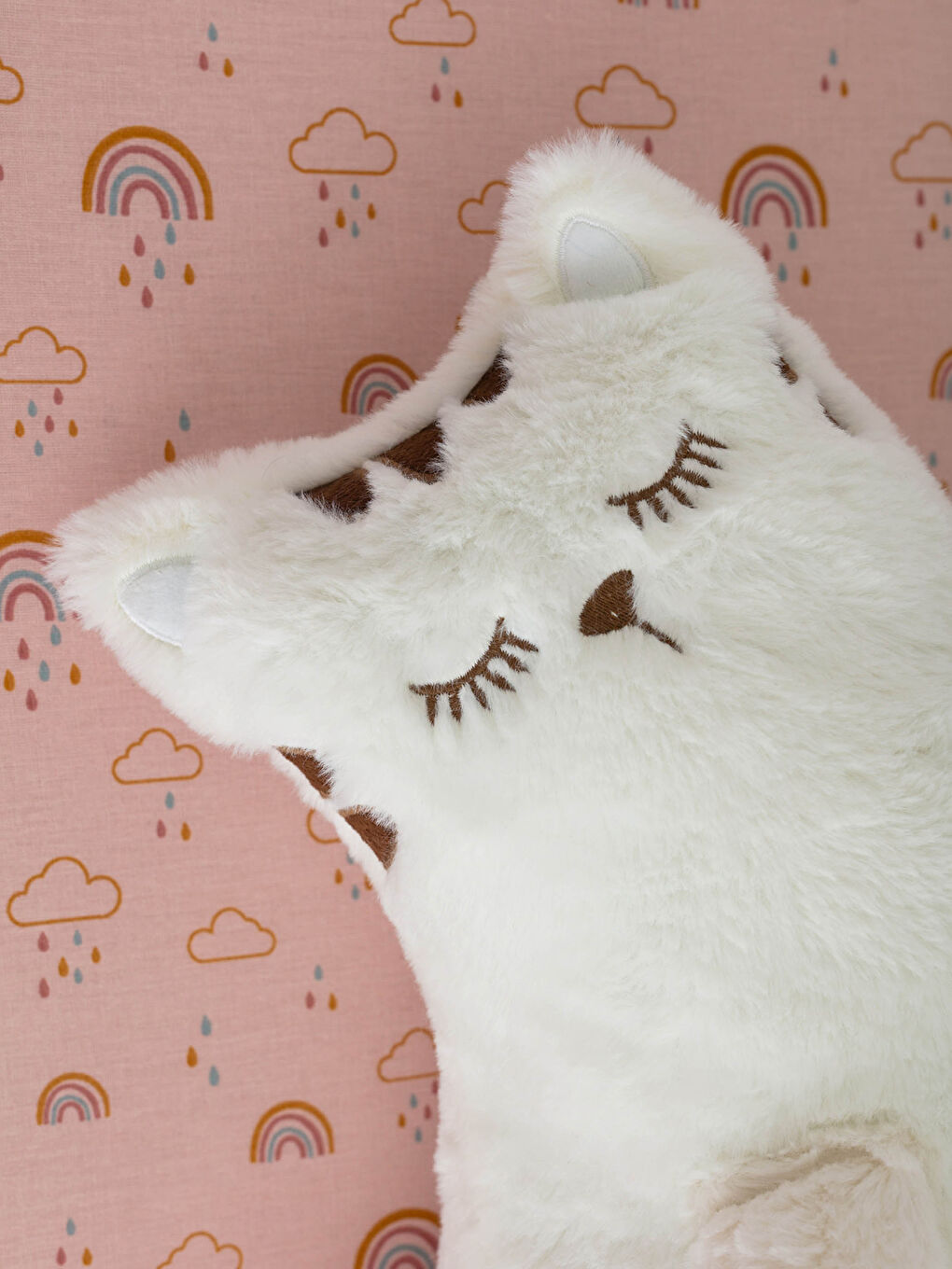 LCW HOME Embroidery Detailed Filled Plush Baby Cat Throw Pillow 18x29x58 Cm -W1BF80Z1-LQA