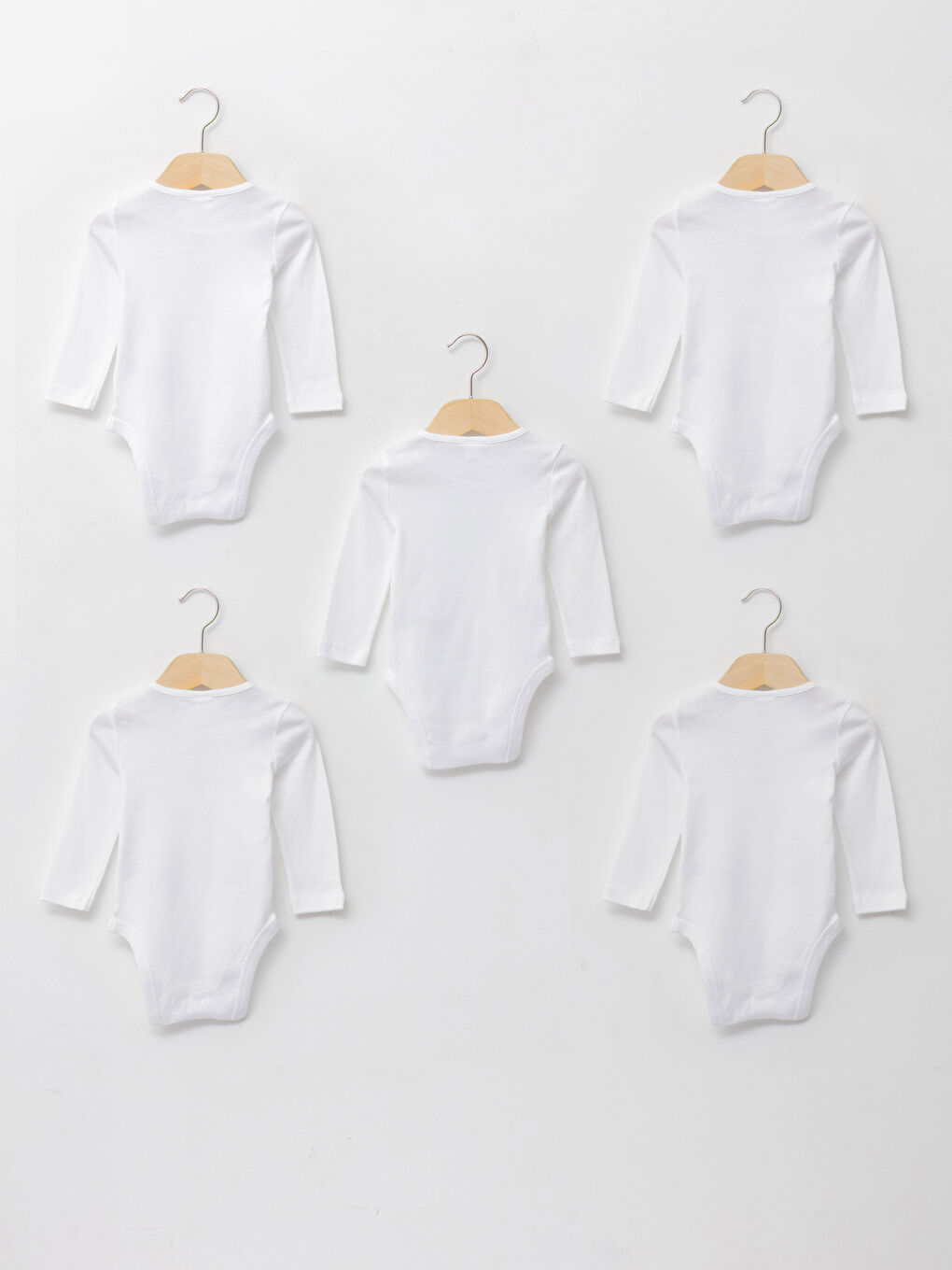 Crew Neck Long Sleeve Cotton Baby Boy Snap Snap Body 5 Pack-1