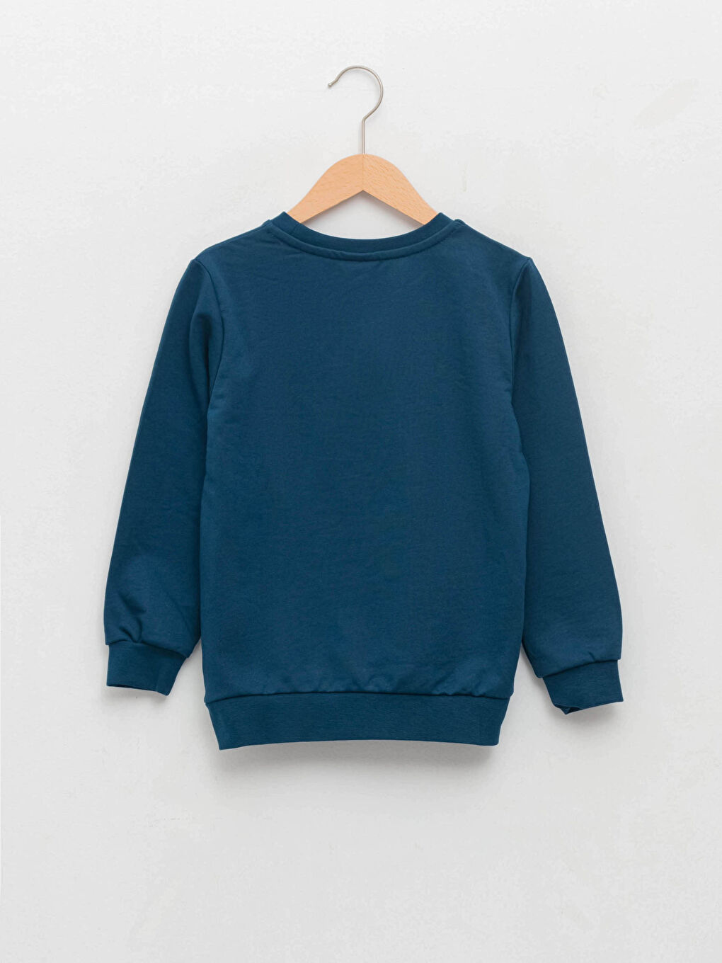 Petrol Bisiklet Yaka Baskılı Uzun Kollu Erkek Çocuk Sweatshirt-1