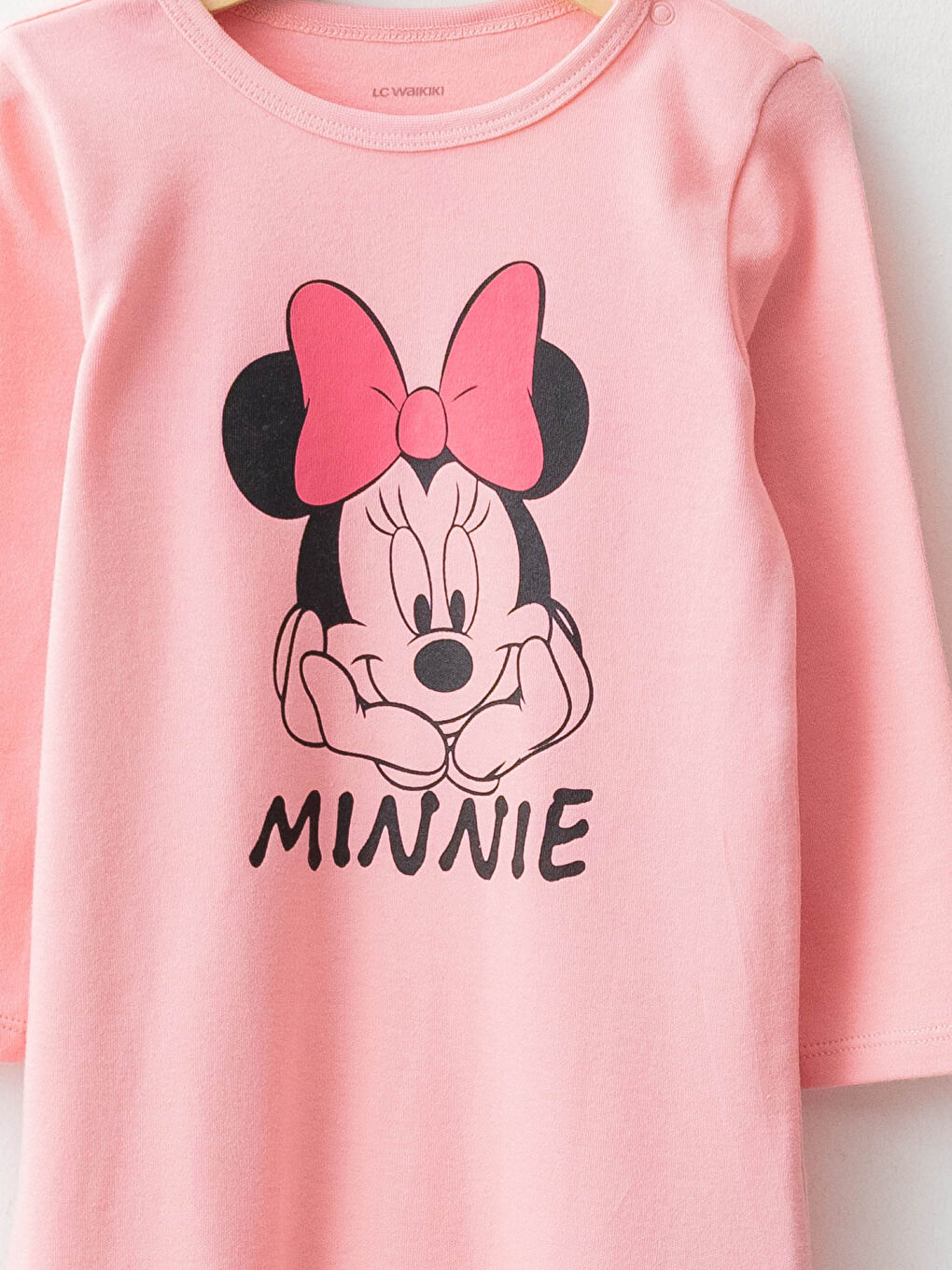 LCW baby Crew Neck Long Sleeve Minnie Mouse Printed Baby Girls' Jumpsuit 2 Pack -W1BG98Z1-LT4
