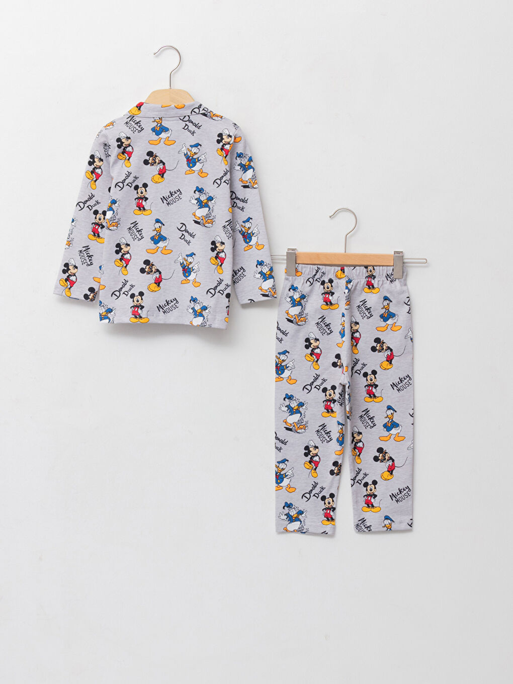 Polo Collar Long Sleeve Disney Printed Cotton Baby Boy Pajamas Set-1