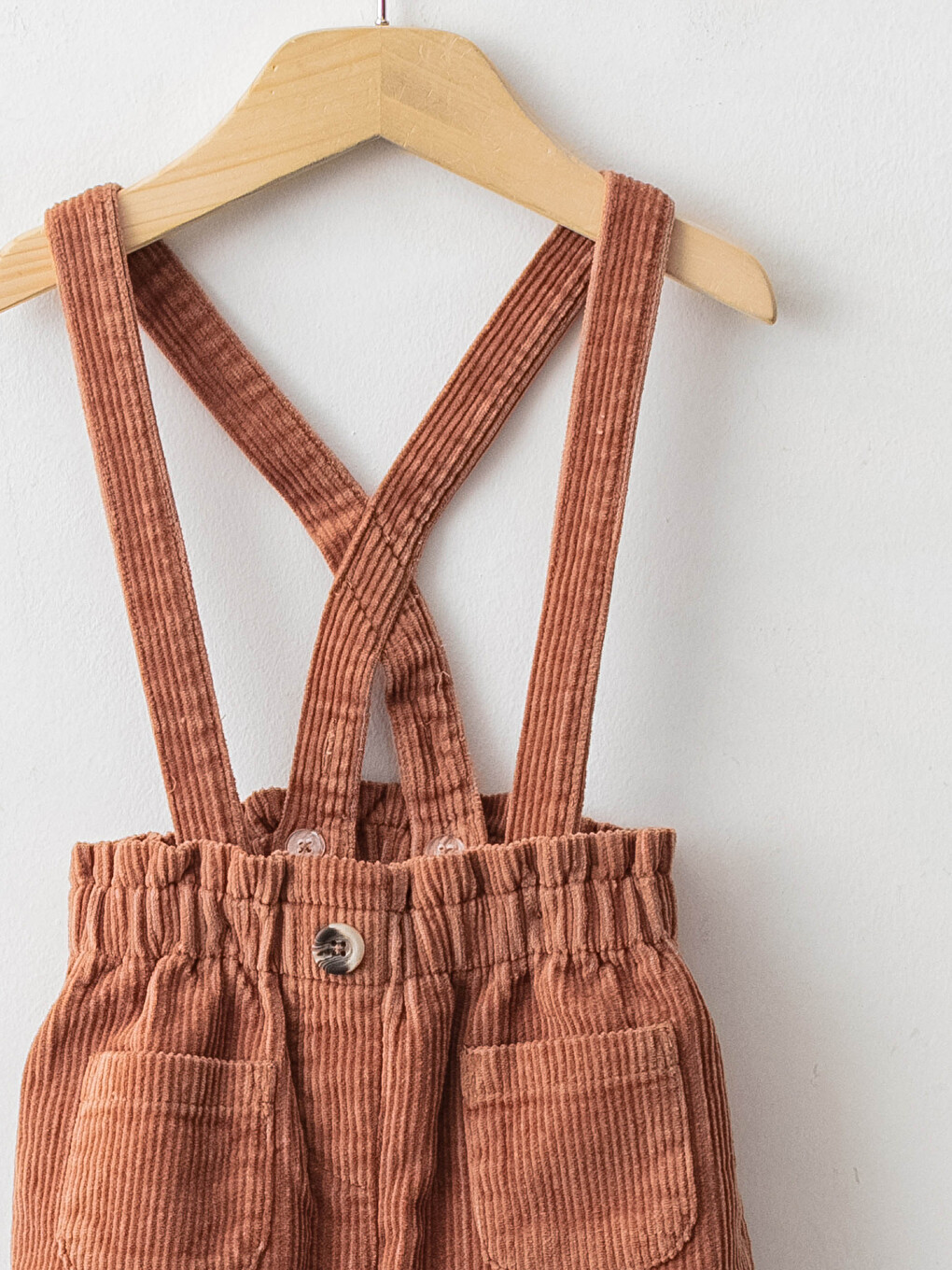 Kahverengi Beli Lastikli Basic Kız Bebek Şort Ve Külotlu Çorap 2'li Takım-2