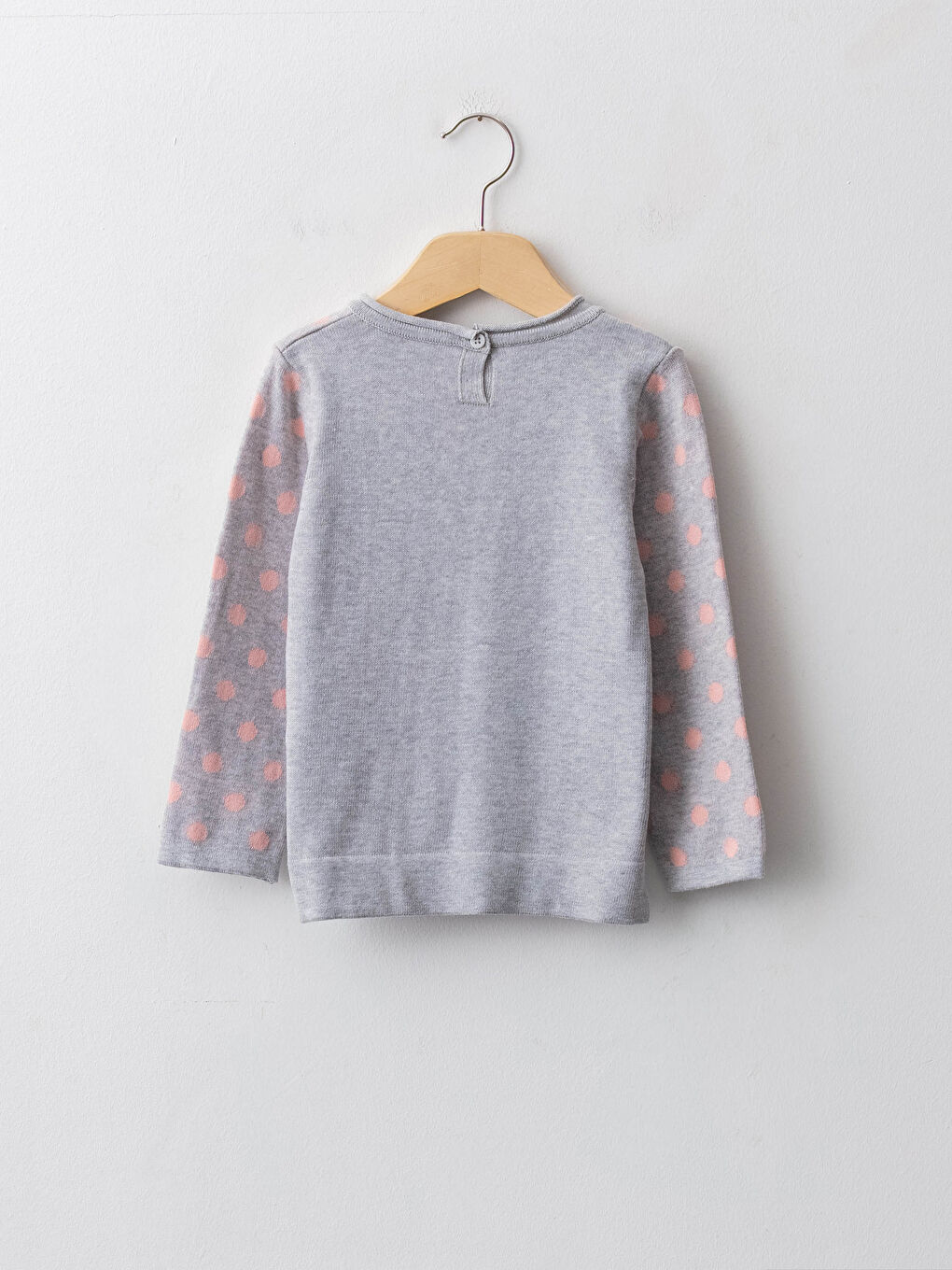 LCW baby Crew Neck Long Sleeve Polka Dot Patterned Baby Girl Knitwear Sweater -W1BI56Z1-MKJ