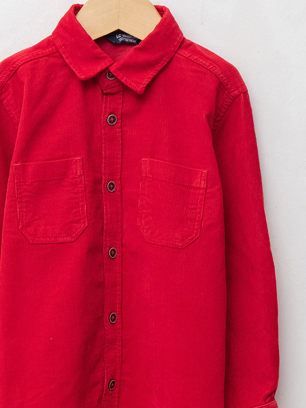 LCW Kids Basic Long Sleeve Velvet Boys' Shirt -W1BJ75Z4-HJQ