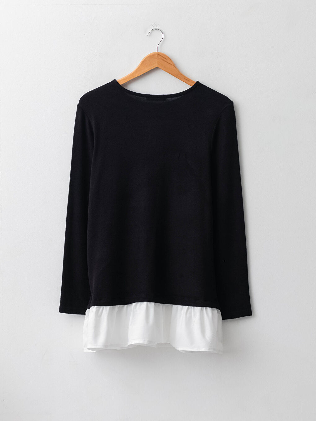 بلوزة حمل بأكمام طويلة مستقيمة برقبة دائرية-5