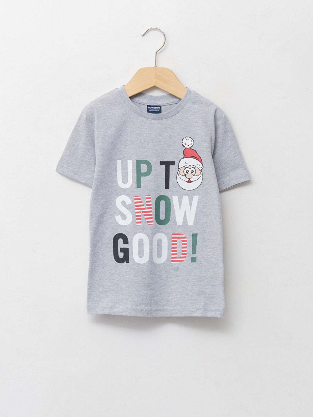 LCW Kids Crew Neck Christmas Themed Short Sleeve Boys' T-Shirt -W1BK60Z4-LAL