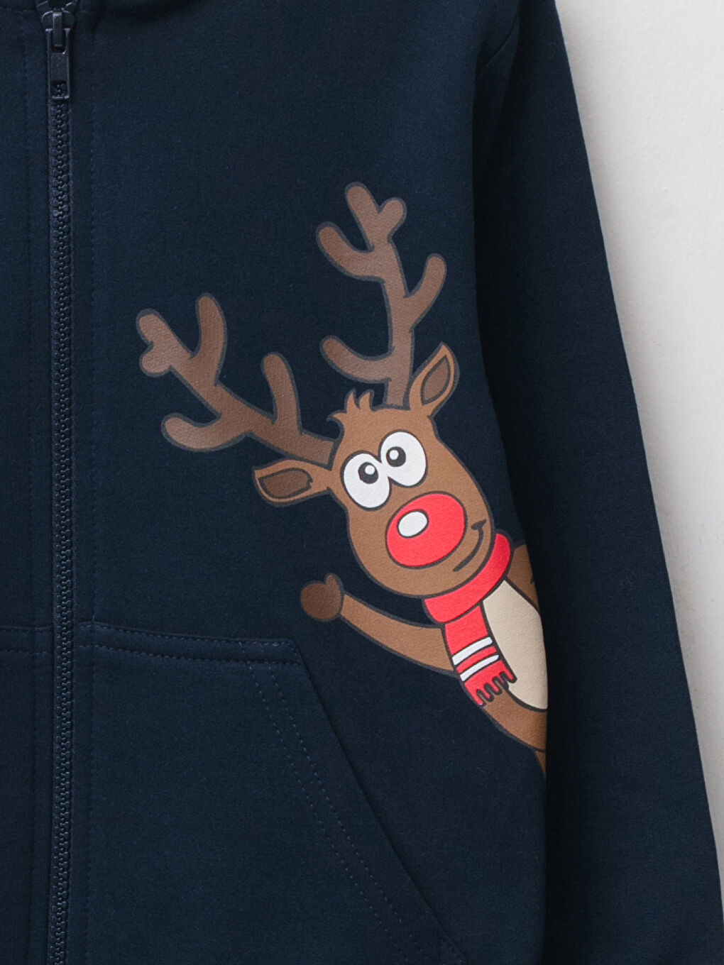 Hooded New Year Themed Long Sleeve Boy Zippered Sweatshirt-2