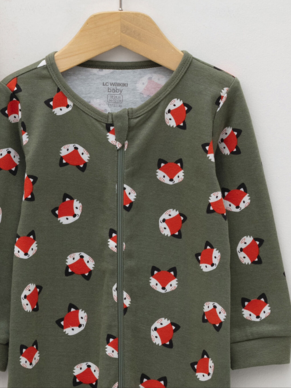 Yeşil Bisiklet Yaka Uzun Kollu Pamuklu Erkek Bebek Fermuarlı Tulum 2'li-2