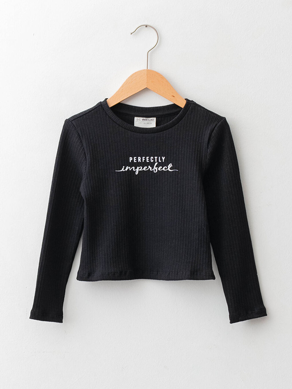 Crew Neck Printed Long Sleeve Girls' T-Shirt