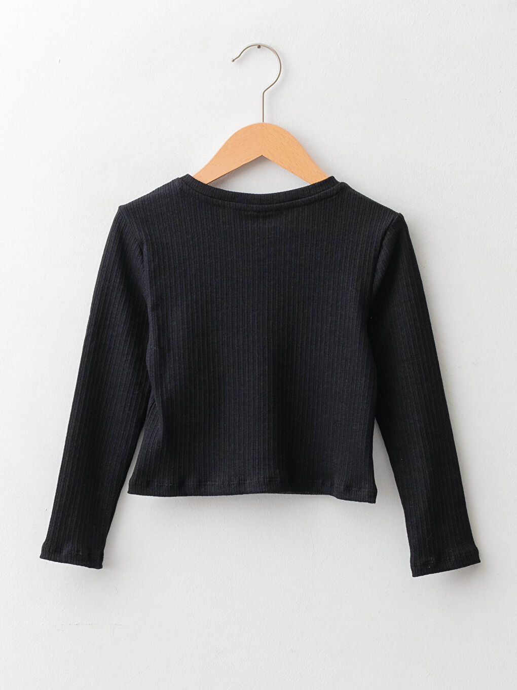 Crew Neck Printed Long Sleeve Girls' T-Shirt-1