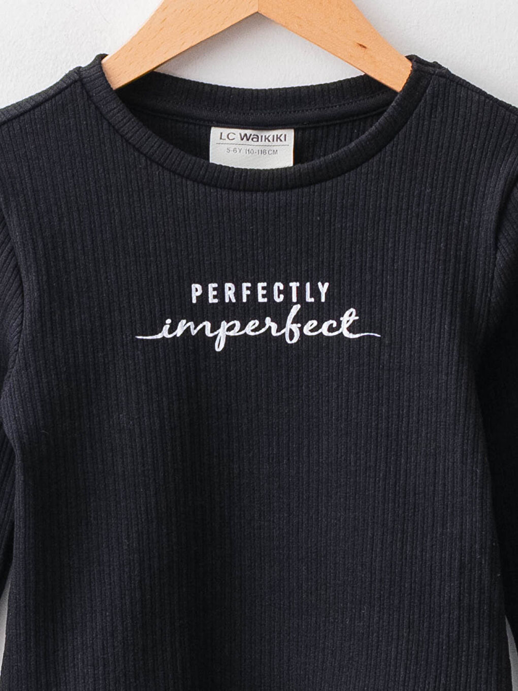 Crew Neck Printed Long Sleeve Girls' T-Shirt-2