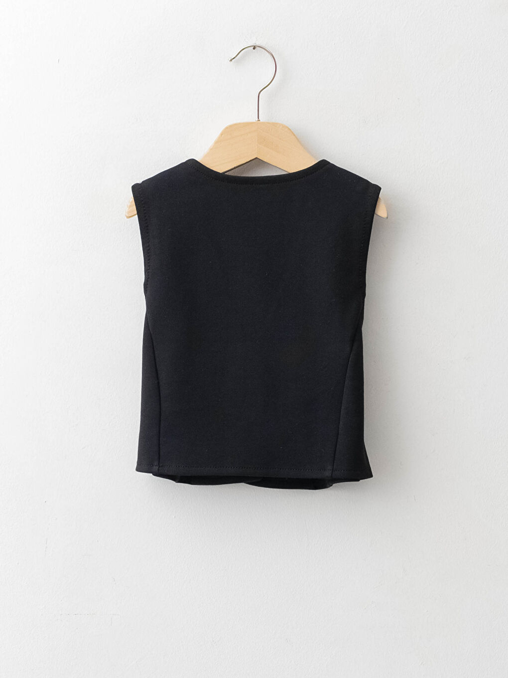 Siyah V Yaka Basic Kız Çocuk Yelek-1