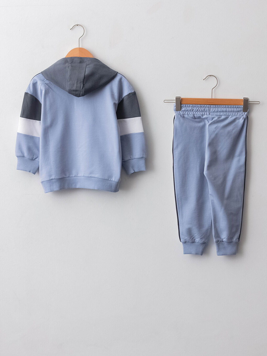 Lila Kapüşonlu Uzun Kollu Erkek Bebek Takım-1