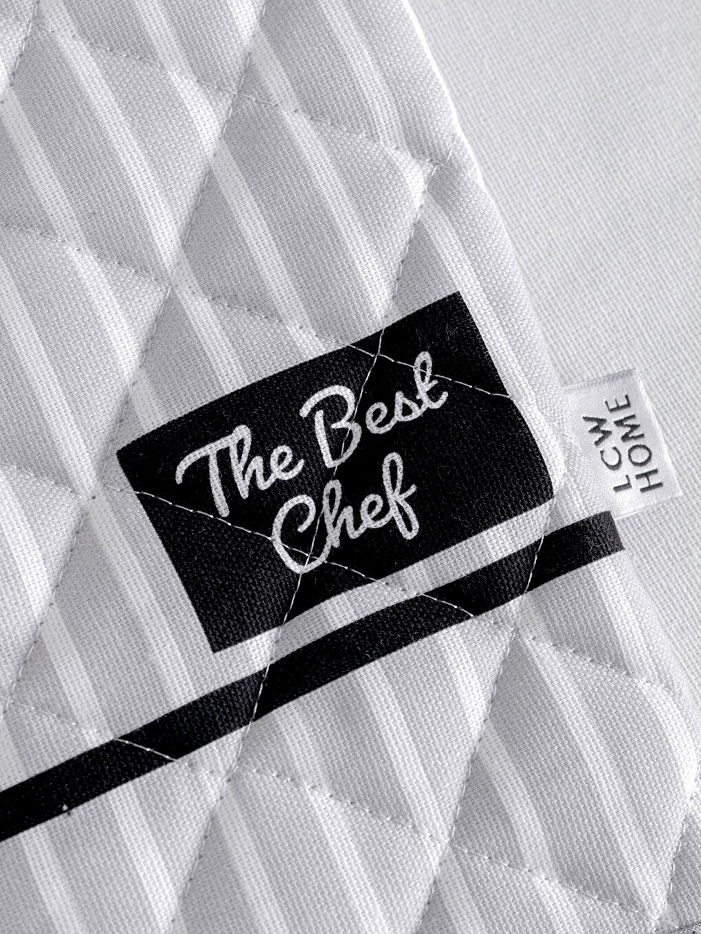 Gri Slogan Baskılı Gabardin Fırın Eldiveni 18x30 cm-2