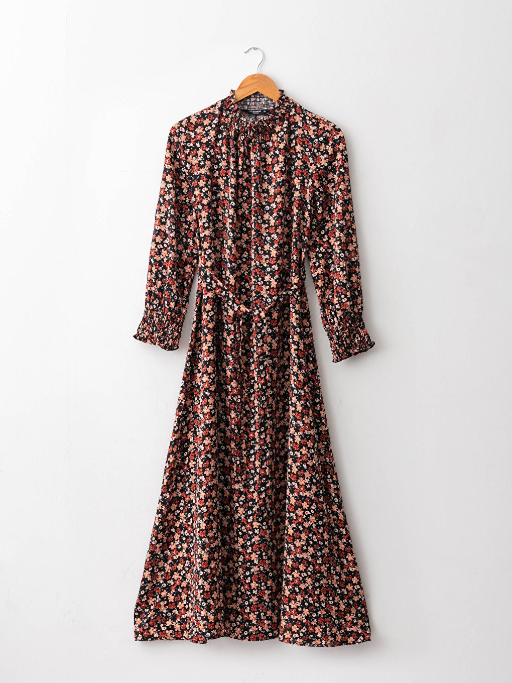 LCWAIKIKI Maternity Half Turtleneck Floral Long Sleeve Belmando Fabric Women's Dress -W1BN36Z8-LR8