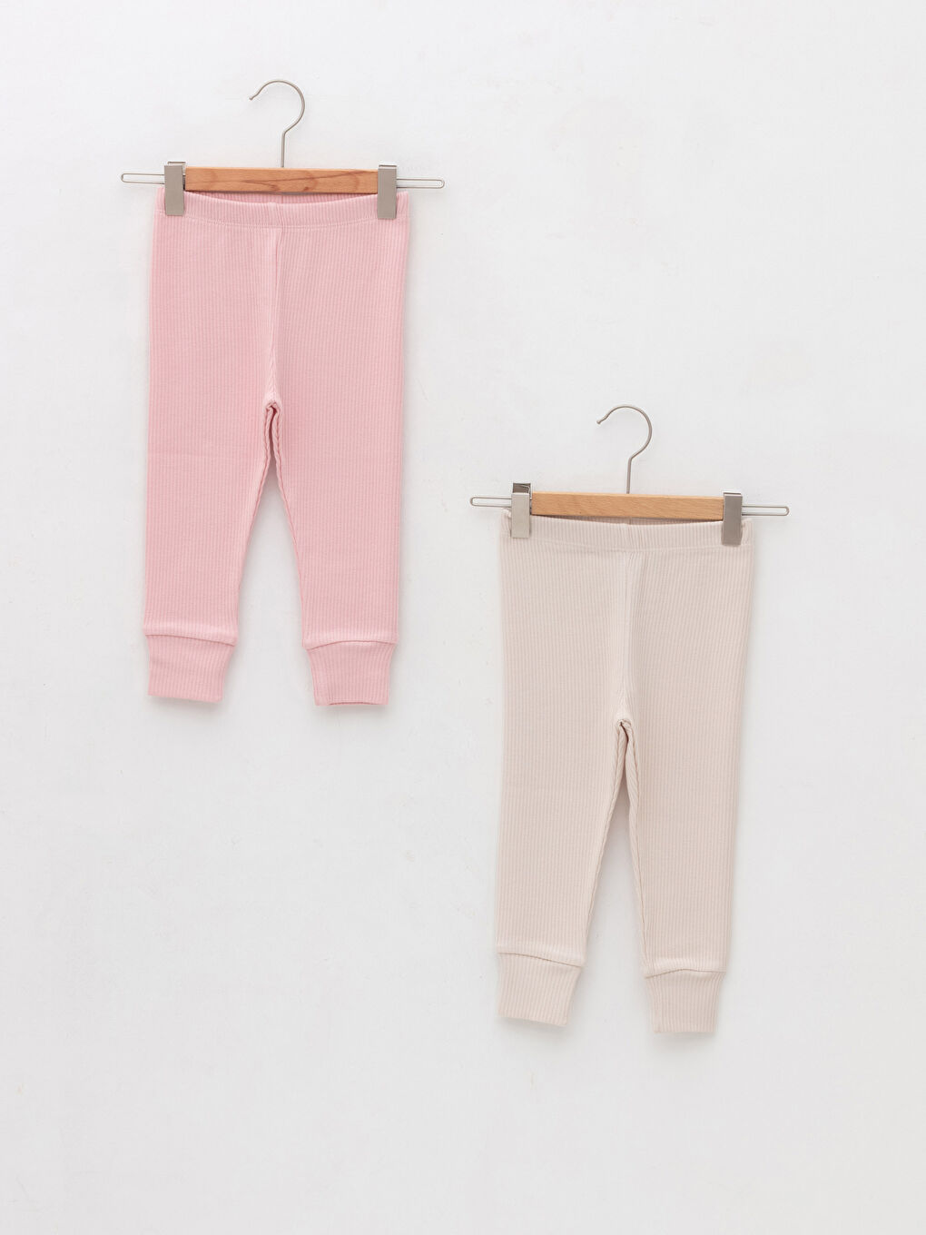 LCW baby Pembe Beli Lastikli Basic Pamuklu Kız Bebek Pijama Alt 2'li