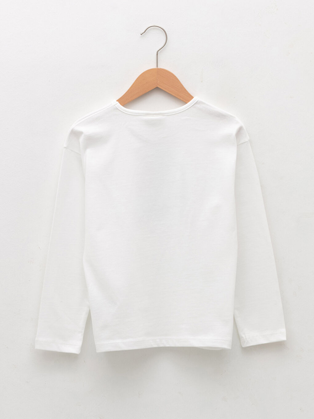 Crew Neck Printed Long Sleeve Girls' T-Shirt-2