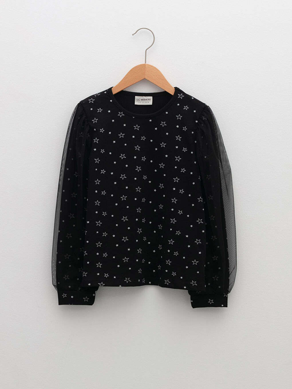 Футболка с круглым вырезом, с принтом, с длинным рукавом, для девочек